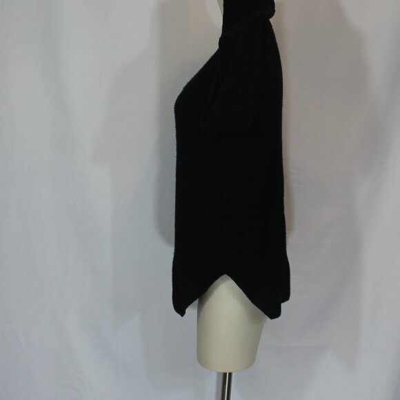 Aritzia Wilfred Free Black Walter Waffle Knit Merino Wool V-neck Sweater Sz S - Picture 4 of 8